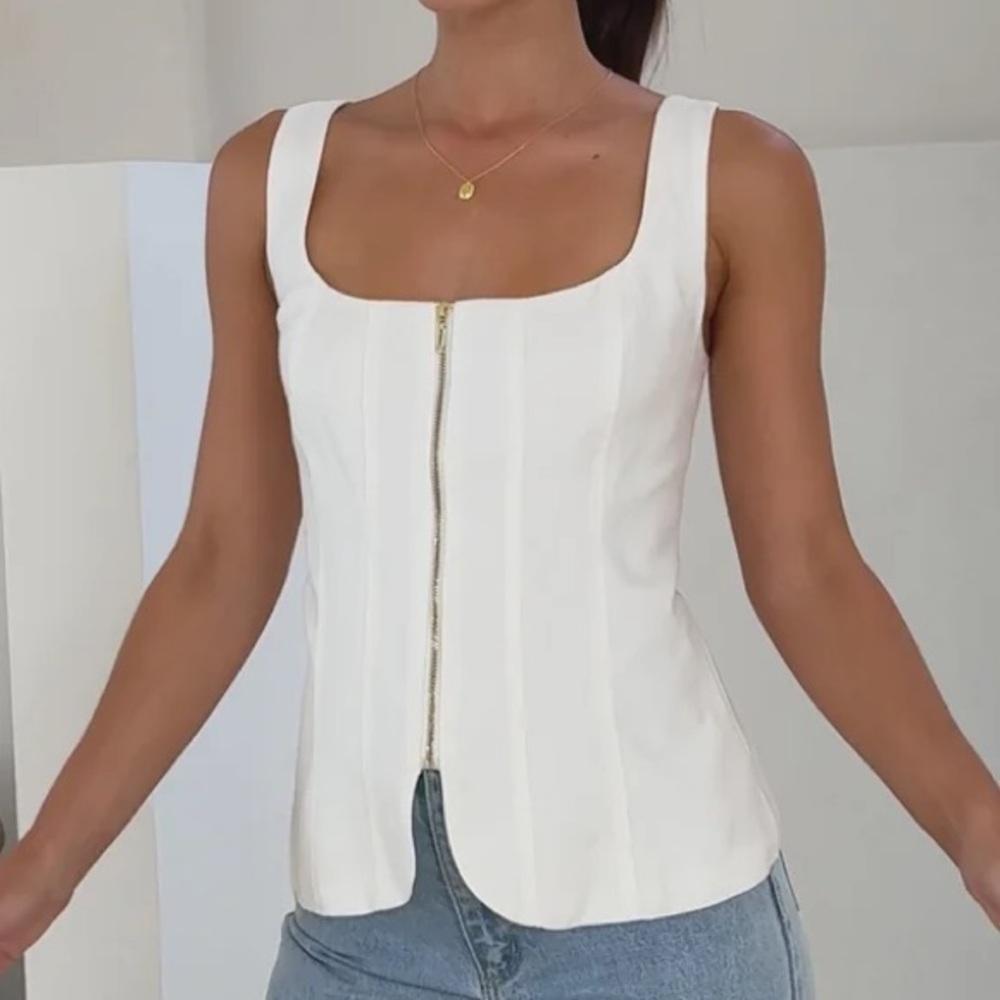 NWT Billy J Shari Zip Up Cotton Top size 8